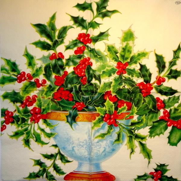 142 Weihnachten Blumen - 3-lagig (creme) - Ihr